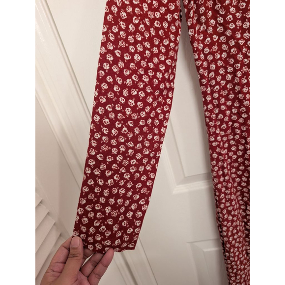 $198 Reformation Brighton Button Down Shirt Dress Red Burgundy White floral sz S - Picture 4 of 8